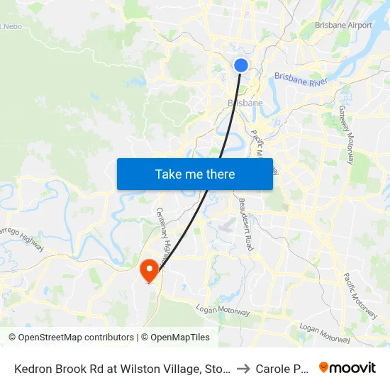 Kedron Brook Rd at Wilston Village, Stop 20 to Carole Park map