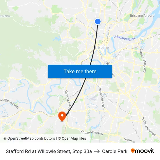 Stafford Rd at Willowie Street, Stop 30a to Carole Park map