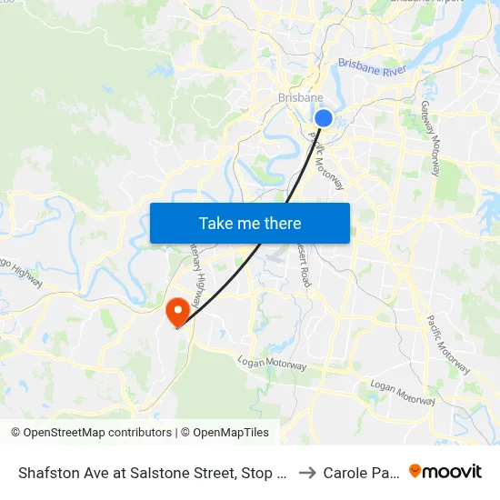 Shafston Ave at Salstone Street, Stop 11 to Carole Park map