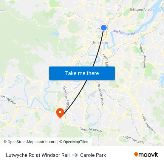 Lutwyche Rd at Windsor Rail to Carole Park map