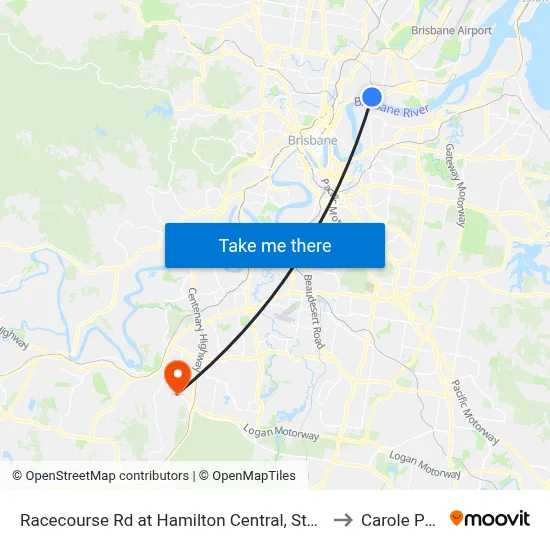 Racecourse Rd at Hamilton Central, Stop 20 to Carole Park map