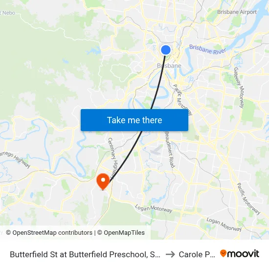 Butterfield St at Butterfield Preschool, Stop 11a to Carole Park map