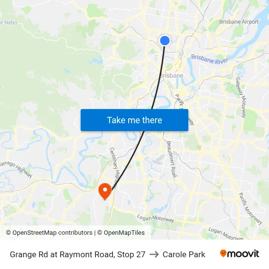Grange Rd at Raymont Road, Stop 27 to Carole Park map