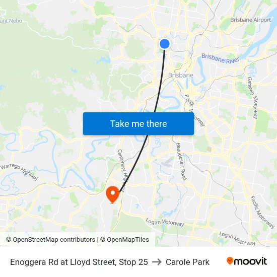 Enoggera Rd at Lloyd Street, Stop 25 to Carole Park map