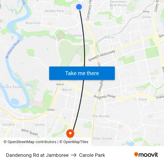 Dandenong Rd at Jamboree to Carole Park map