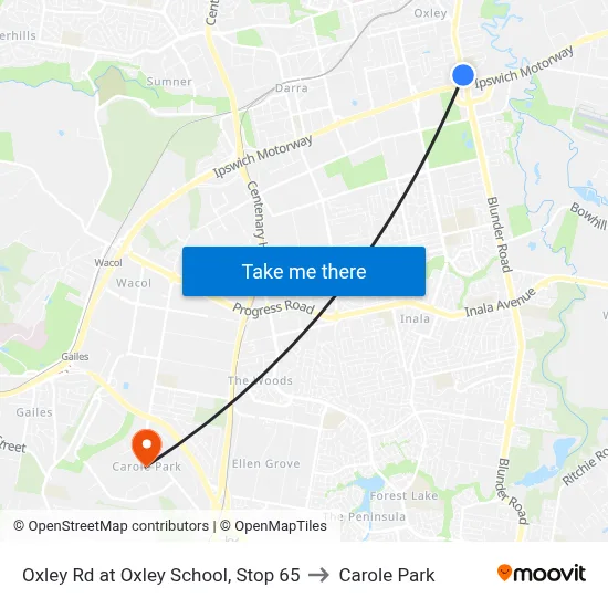 Oxley Rd at Oxley School, Stop 65 to Carole Park map