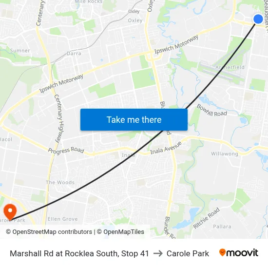 Marshall Rd at Rocklea South, Stop 41 to Carole Park map