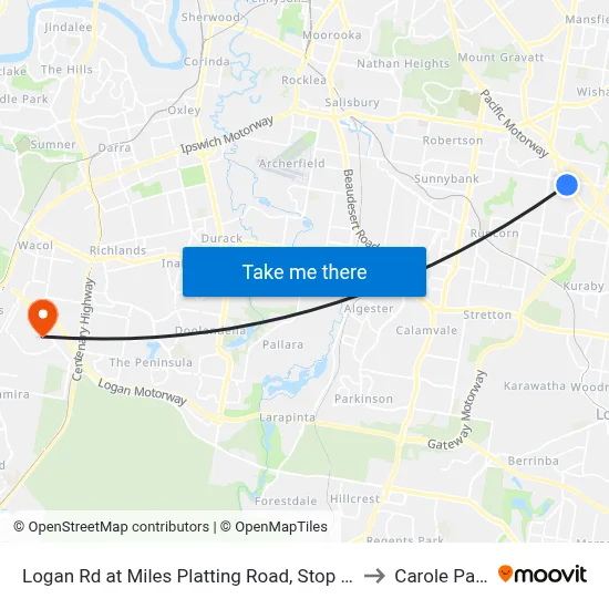 Logan Rd at Miles Platting Road, Stop 82 to Carole Park map