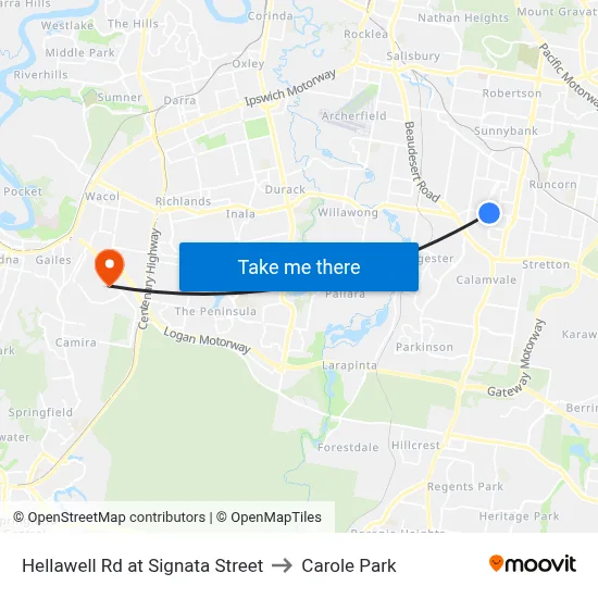 Hellawell Rd at Signata Street to Carole Park map