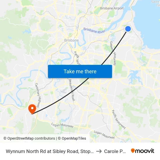 Wynnum North Rd at Sibley Road, Stop 38 to Carole Park map