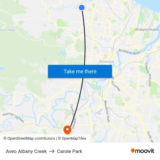 Aveo Albany Creek to Carole Park map