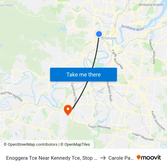 Enoggera Tce Near Kennedy Tce, Stop 10 to Carole Park map