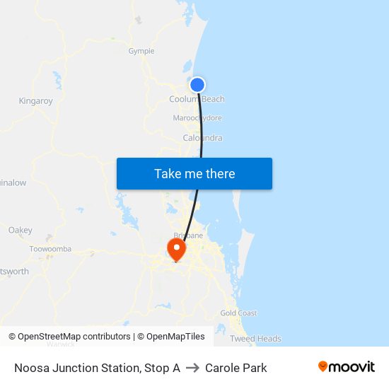 Noosa Junction Station, Stop A to Carole Park map