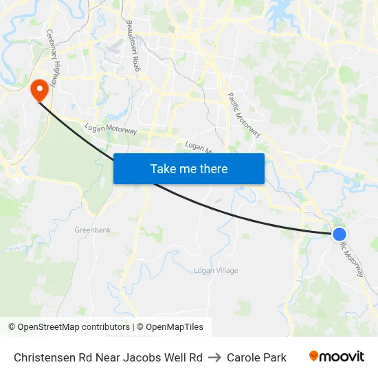 Christensen Rd Near Jacobs Well Rd to Carole Park map