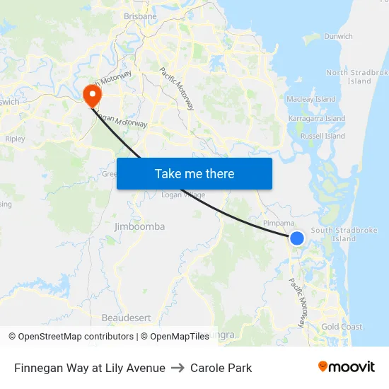 Finnegan Way at Lily Avenue to Carole Park map