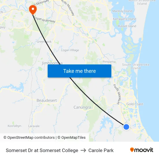 Somerset Dr at Somerset College to Carole Park map