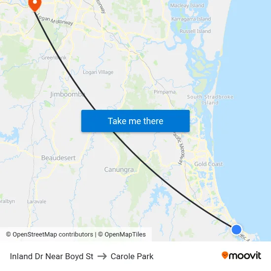 Inland Dr Near Boyd St to Carole Park map