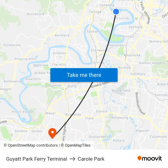 Guyatt Park Ferry Terminal to Carole Park map