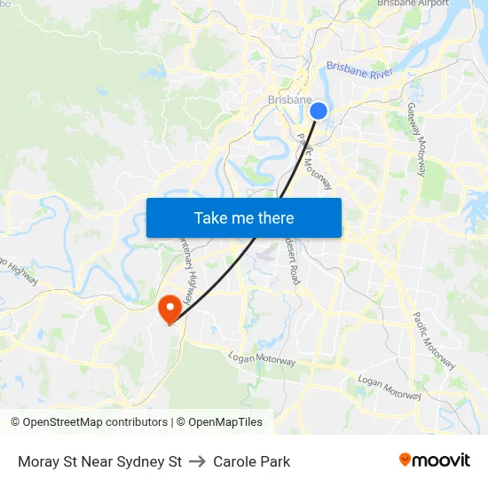 Moray St Near Sydney St to Carole Park map