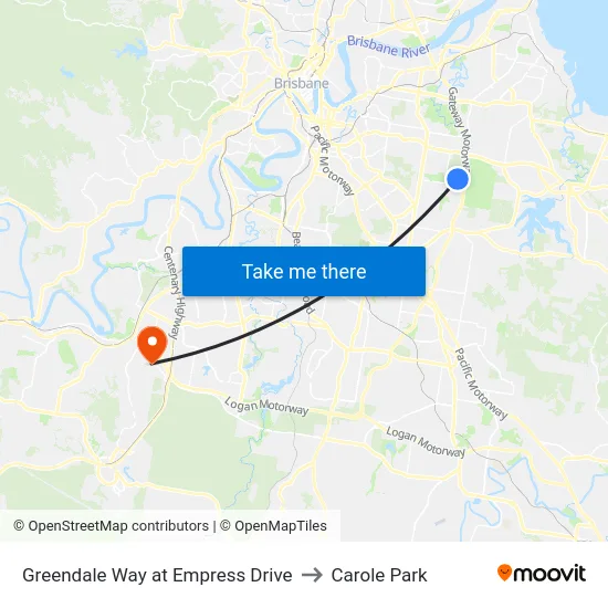 Greendale Way at Empress Drive to Carole Park map