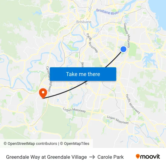 Greendale Way at Greendale Village to Carole Park map