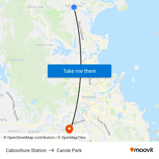 Caboolture Station to Carole Park map