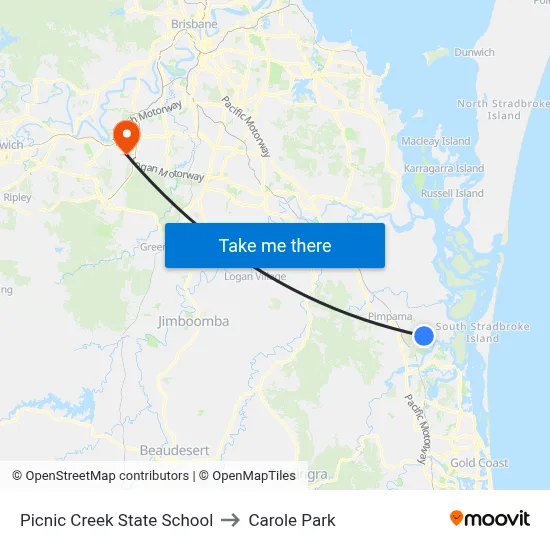 Picnic Creek State School to Carole Park map