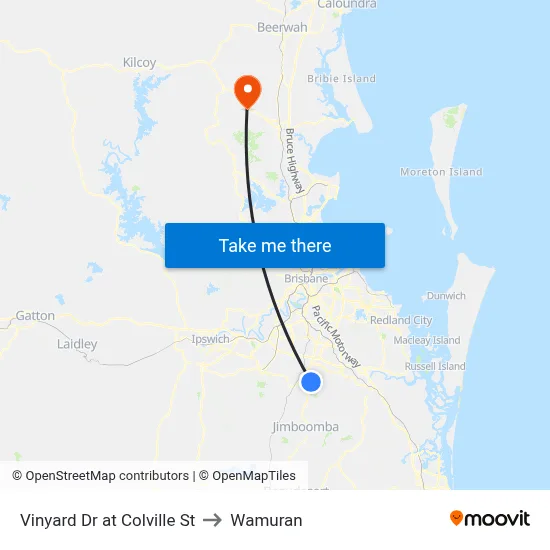 Vinyard Dr at Colville St to Wamuran map