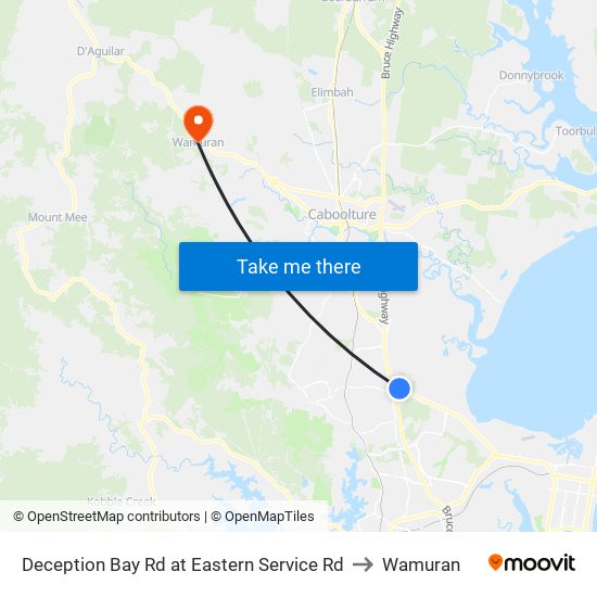 Deception Bay Rd at Eastern Service Rd to Wamuran map