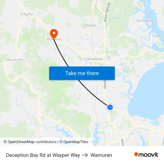 Deception Bay Rd at Wayper Way to Wamuran map