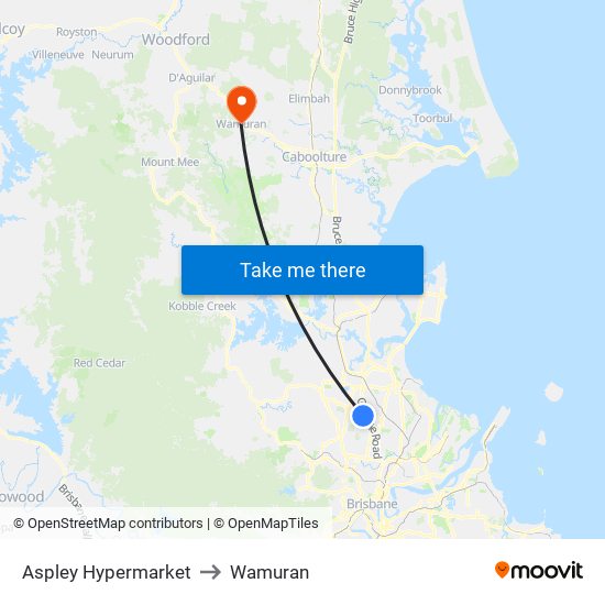 Aspley Hypermarket to Wamuran map