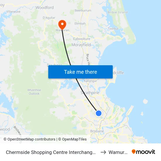 Chermside Shopping Centre Interchange H to Wamuran map