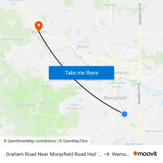 Graham Road Near Morayfield Road Hail 'N' Ride to Wamuran map