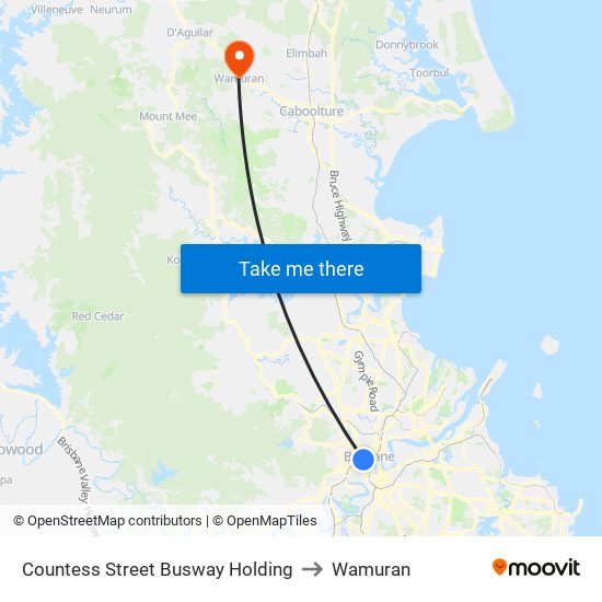 Countess Street Busway Holding to Wamuran map