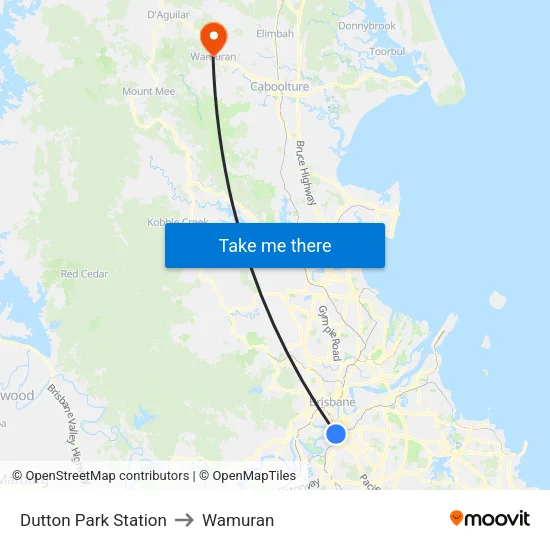 Dutton Park Station to Wamuran map