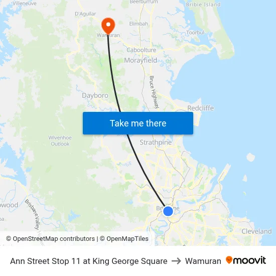 Ann Street Stop 11 at King George Square to Wamuran map