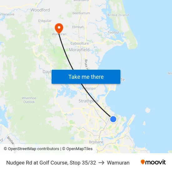 Nudgee Rd at Golf Course, Stop 35/32 to Wamuran map