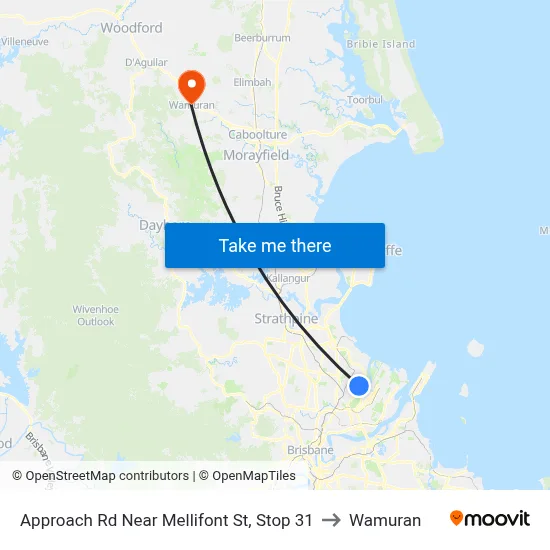 Approach Rd Near Mellifont St, Stop 31 to Wamuran map