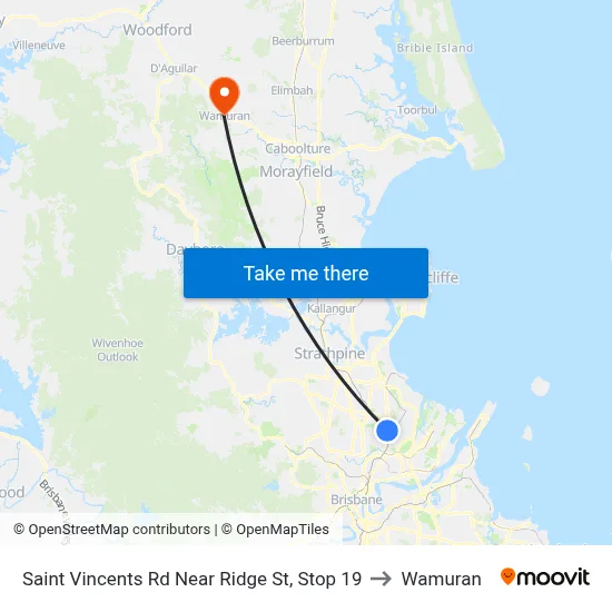 Saint Vincents Rd Near Ridge St, Stop 19 to Wamuran map