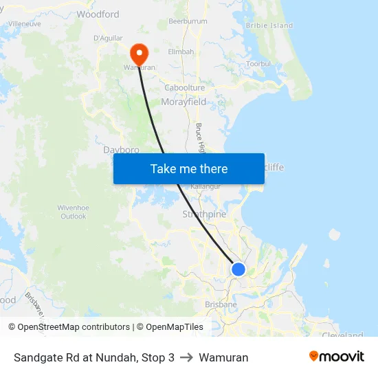 Sandgate Rd at Nundah, Stop 3 to Wamuran map