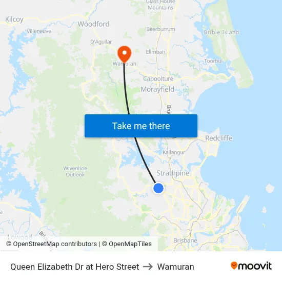 Queen Elizabeth Dr at Hero Street to Wamuran map