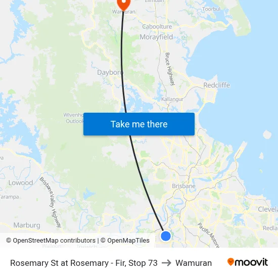 Rosemary St at Rosemary - Fir, Stop 73 to Wamuran map