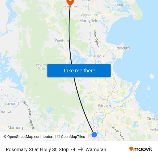 Rosemary St at Holly St, Stop 74 to Wamuran map