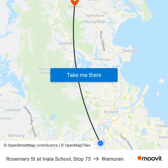 Rosemary St at Inala School, Stop 75 to Wamuran map