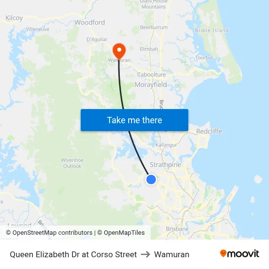 Queen Elizabeth Dr at Corso Street to Wamuran map