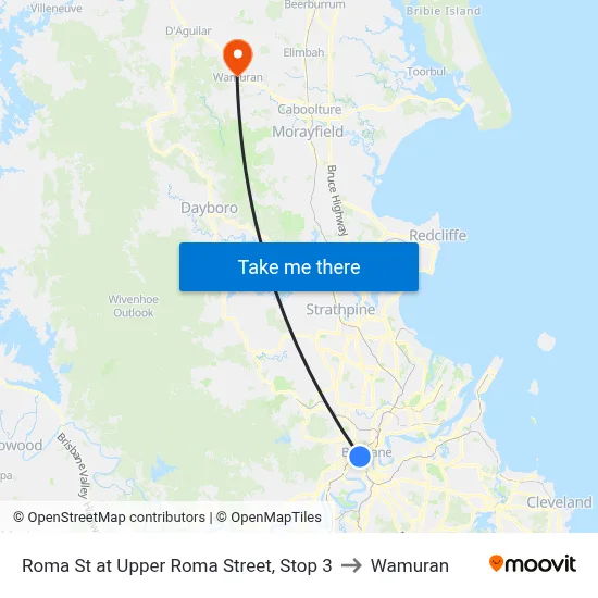 Roma St at Upper Roma Street, Stop 3 to Wamuran map
