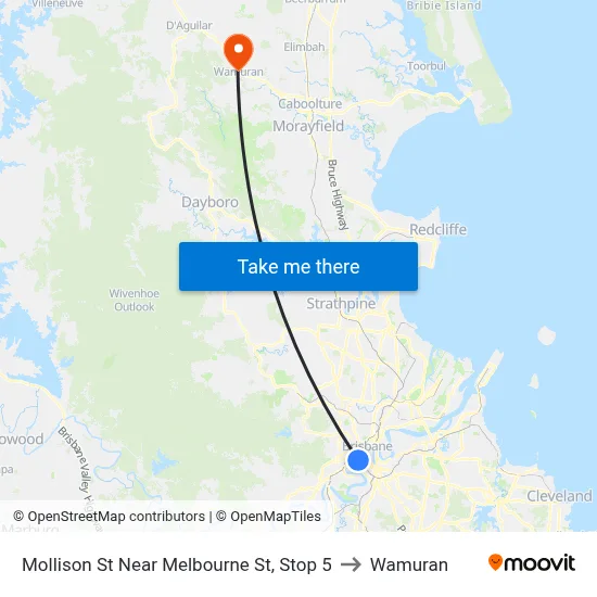 Mollison St Near Melbourne St, Stop 5 to Wamuran map