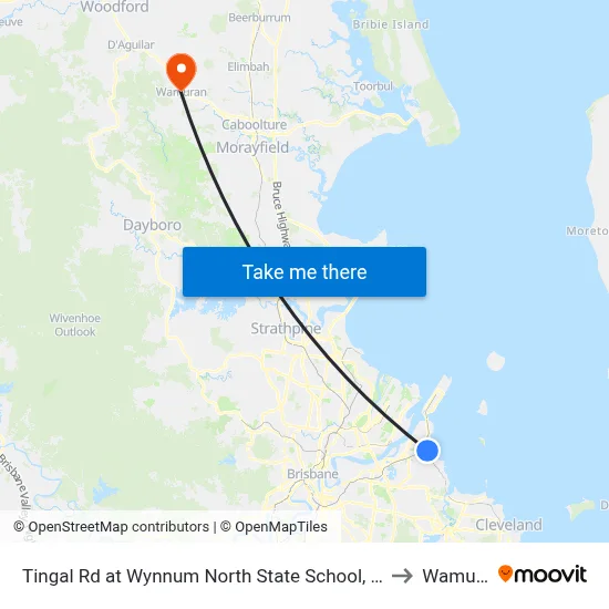 Tingal Rd at Wynnum North State School, Stop 10/5 to Wamuran map
