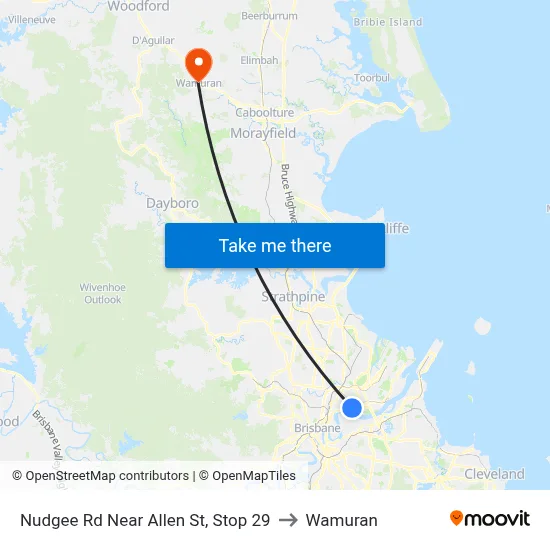 Nudgee Rd Near Allen St, Stop 29 to Wamuran map