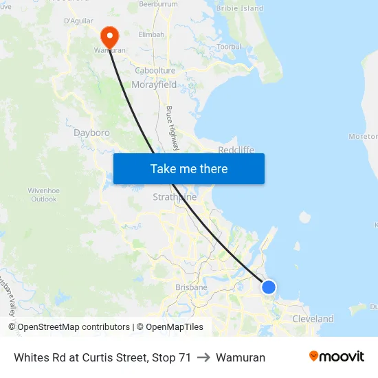 Whites Rd at Curtis Street, Stop 71 to Wamuran map